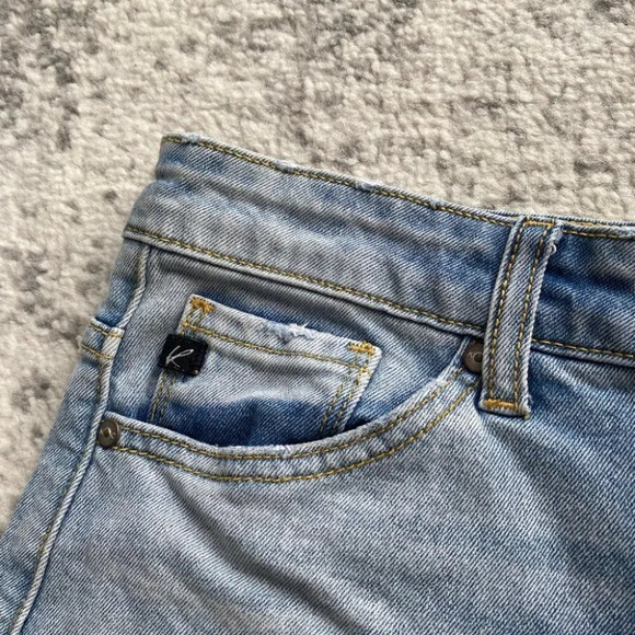 Kancan denim shorts high rise cut offs light wash medium 26 / 27 - Picture 6 of 11